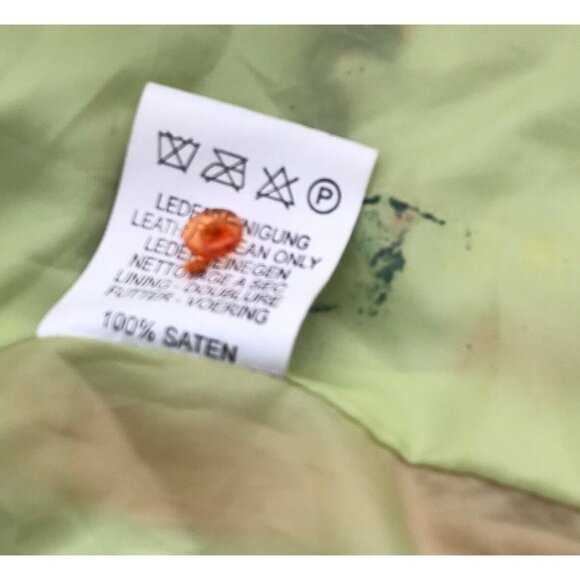 Vtg Lux Imported Turkey Bennys Orange Leather Coat Silk Lined Designer Girls 5 6 - Picture 8 of 16